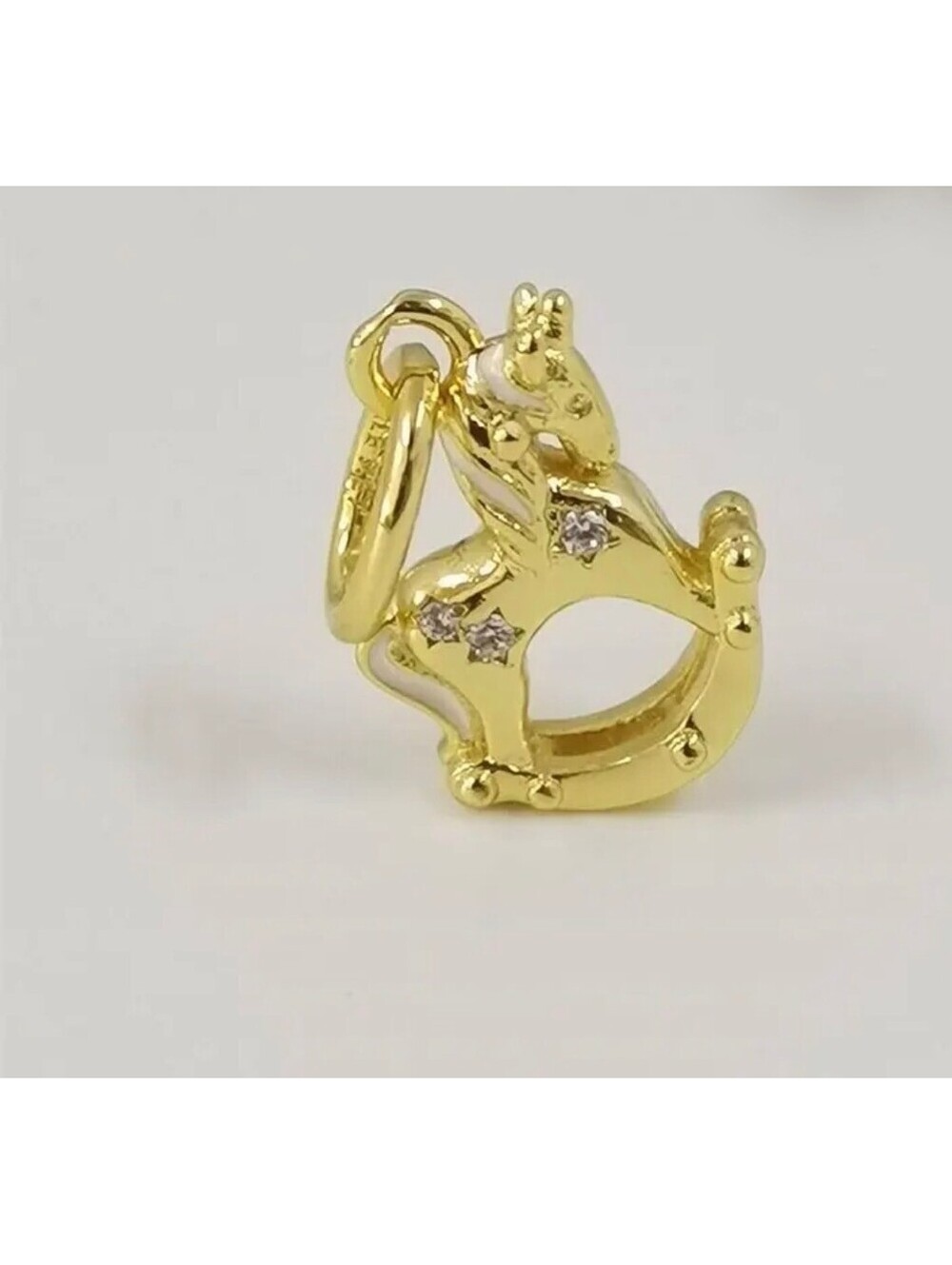Pandora 14K Gold Plated Rocking Unicorn Dangle Charm new without tags
